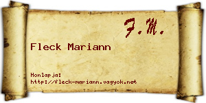 Fleck Mariann névjegykártya